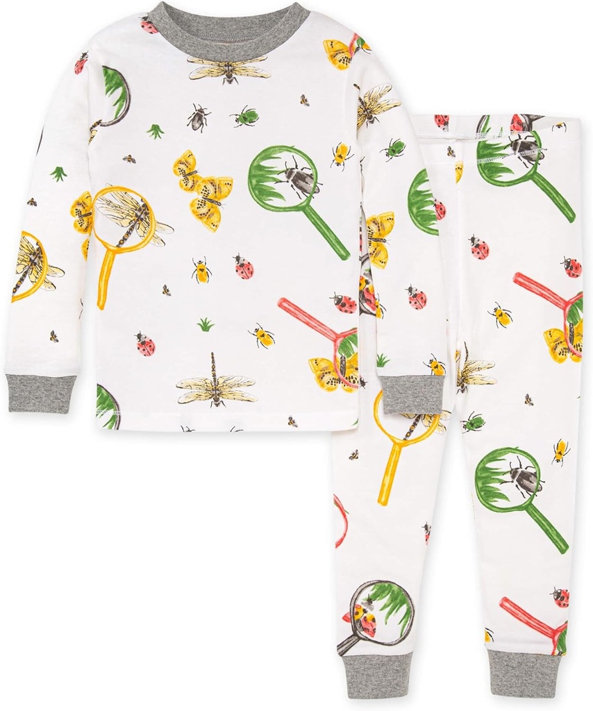 Burt's Bees Baby Boys' 2Piece Long arms Tee ve Pantolon Organik Pamuk Pajama Setleri