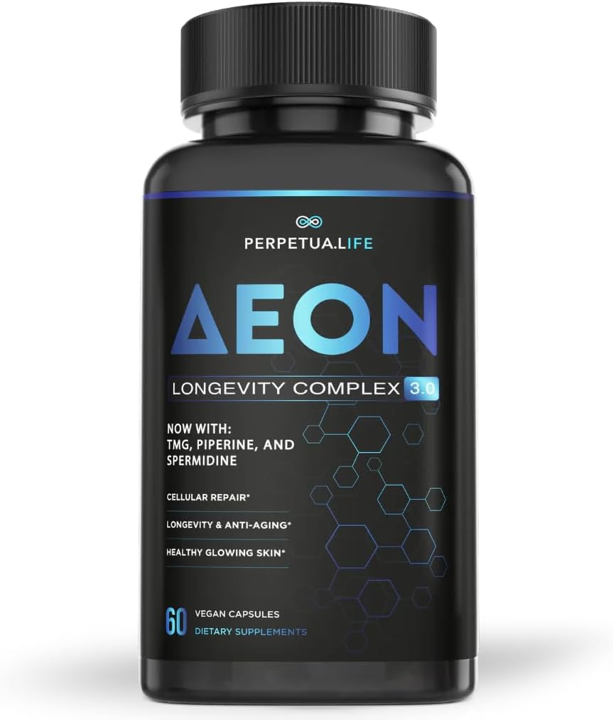 AEON Λιποσωματικό NAD+ Συγκρότημα μακροβιότητας, με NAD+, NR, ρεσβερατρόλη, Quercetin, Fisetin, L Theanine, TMG, EGCG, Spermidine, Astragalus, Συμπλήρωμα κατά της γήρανσης, Vegan, 60 κάψουλες