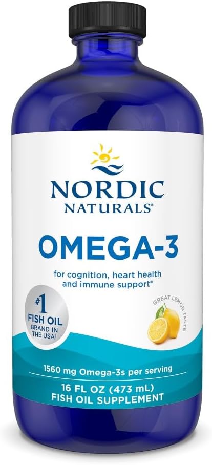 Nordic Naturals Omega-3, Limon Flavor - 16 oz - 1560 mg Omega-3 - Fish Oil - EPA & DHA - Immune Support, Brain & Heart Health, Optimal Wellness - Non-GMO - 96 Hizmetler
