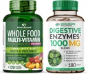 Kadın Için Tüm Gıda Çok Vitamini - Doğal Çok Vitaminler, Mineraller, Organik Ekstraksiyonlar Digestive Enzymes 1000MG Paketleri