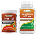 En İyi Doğallar Inositol Toz 1 Lb & Magnezyum Glycinate 425 mg