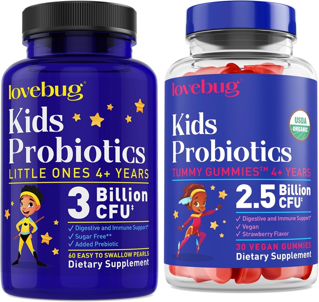 Lovebug Multi-Strain Probiyotik Pearls ve Soil-Based Probiyotik Gummy Sche