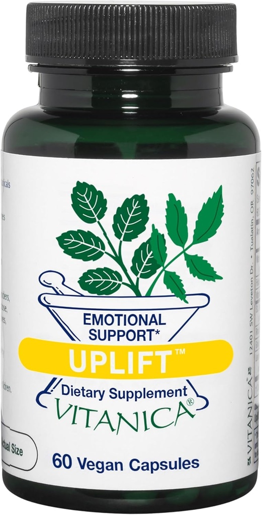 Vitanica Uplift, Mood ve Duygusal Destek, Vegan/Vegetarian, 60 Capsules