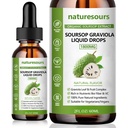 Naturesours 100% Αμιγές εκχύλισμα οργανικής αραχίδας, Υγρές σταγόνες Soursop Graviola 1800MG, Βιολογικό καθαρό φύλλο αυγοτάραχου και εκχύλισμα φρούτων, Ζάχαρη/Χωρίς γλουτένη, 2 FL.OZ (1)
