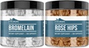 Earthborn Elements Rose HIPS & Bromelain Capsule (200 Capsules her biri), Pure & Undiled, Hayır Katkıları