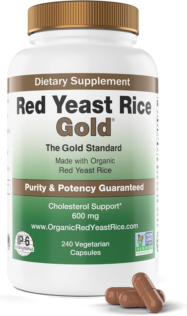 Organik Red Yeast Rice 600 mg - IP6 International - 240 Veg Caps
