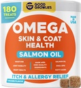 Omega 3 Alaskan Fish Oil Köpekler için Tedaviler (180 Ct) - Kuru & Buchy Skin + Alerji - Shiny Coats - EPA&DHA Fatty Acids - Natural Salmon Oil Chews - Tavuk Türkiye