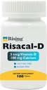 Ανύψωση Υγείας - Risacal-D - Βιταμίνη D3 & Συμπλήρωμα ασβεστίου - 100sισκία