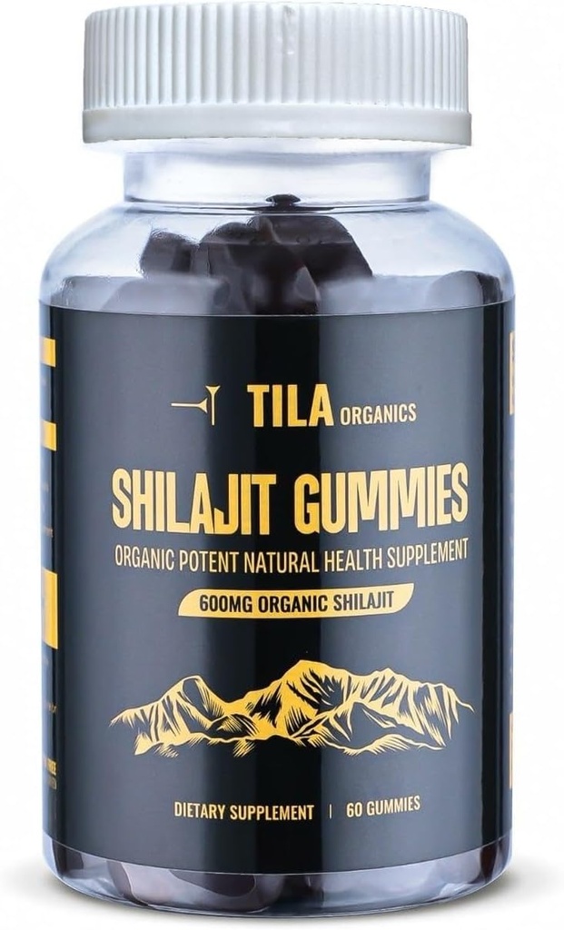 Tila Organic Himalaya Shilajitwear Soft Gels - 60 Gummies, 85 Trace Minerals, Fulvic Acid ve Humic Acid Vegan Gluten Free