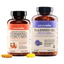 NatureWise Κουρκουμίνη Turmeric 2250mg & έλαιο λιναρόσπορου 1200mg Ωμέγα 3 6 9 Softgels για την κοινή, καρδιά & ανοσοποιητική υποστήριξη [1 & 2 Μήνα Προσφορά]