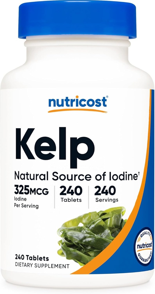 Nuισκία Nutricost Kelp, 325mcg ιωδίου, 240 Tabletισκία - Μη ΓΤΟ, Χωρίς γλουτένη