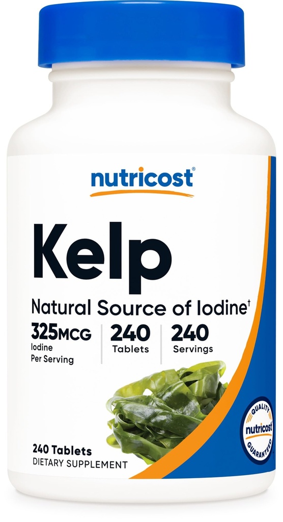 Nutricost Kelp Tabletleri, Iodine, 240 Tablet - Non-GMO, Gluten Free