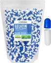 XPRS Nutra Boyutu 0 Boş Kapsüller - 5000 Kont Boş Gelatin Capsules - Pills DIY Capsule - Pure Bovine Pill Gel Caps For Do-It- Yourself Supplements (Mavi/Beyaz)