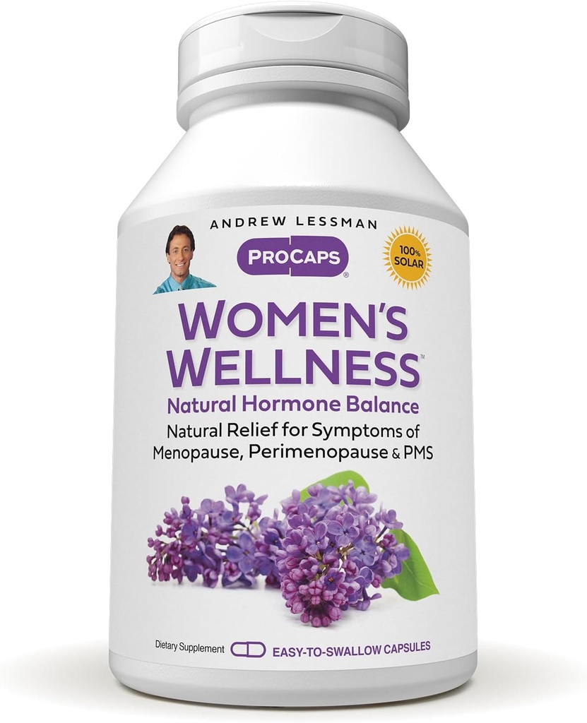 ANDREW LESSMAN Women's Wellness 60 Capsules - Doğal Relieves PMS, Menopause and Perimenopause Belirtileri, Soy Isoflavones, EGCG, Cranberry, Broccoli ve More. Swallow Capsules kolay