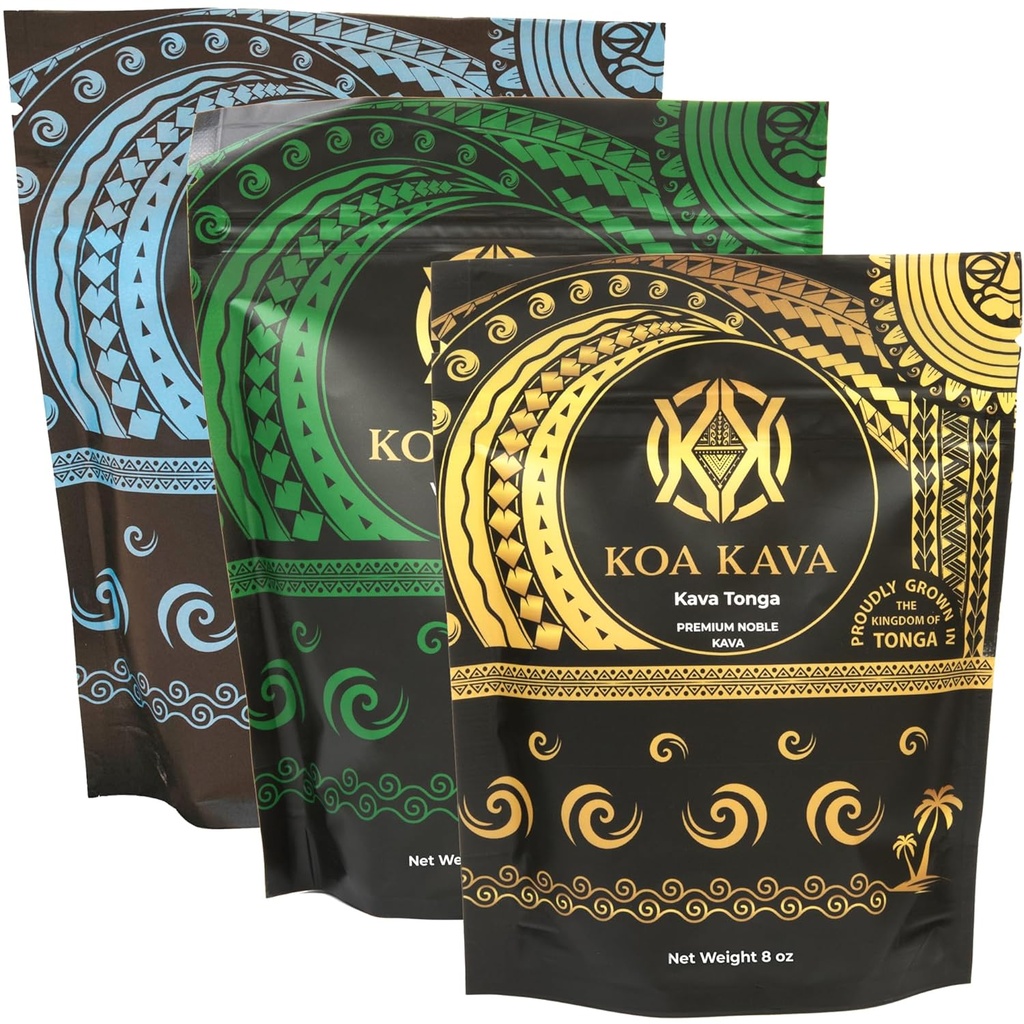 8 oz Koa Kava Sche with Premium Tongan, Fijian Waka ve Vanuatu Waka Kava Root Toz