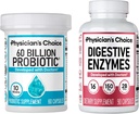 Physician's CHOICE - Optimal Gut Health Bundle: 60 Billion Probiotic 60ct + Digestive Enzymes 90ct for Digestive Comfort and Immune Support
