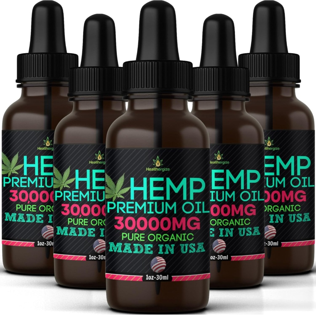 Hemp Oil-5 Pack-High Potensy Hemp Seed Oil-Organic Extract, Full Flavor Natural Faydaları-Made in USA-for Skin, Relief, Sleep, Calm, Discomfort, Muscles, Masaj-Safe for Pets-Full Omega 3, 6, 9