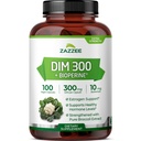 Zazzee DIM 300 mg Per Capsule, 100 Count, Plus 10 mg BioPerine, Estrogen Balance, Hormonal Acne, Menopause Support, Hormonal Balance, Diindolylmethane, Vegan, ABD'de yapılan,
