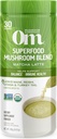 Om Mushroom Superfood Matcha Latte Mix - Green Tea Mushroom Toz Aslan'ın Mane, Reishi, Chaga & Türkiye Tail – Focus, Calm & Stres Desteği – 8.47 oz Canister (30 hizmet)