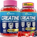 Μονοένυδρη κρεατίνη Gummies για άνδρες και γυναίκες Προ προπόνηση Gummies με ταυρίνη, βιταμίνη B6 & B12 Creatine Monohydrate Μασώμενο για την αύξηση της δύναμης, της ενέργειας, της αντοχής, των μυών, των οργανικών (2 συσκευασίες)