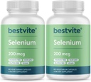 BESTVITE Selenium 200mcg (360 κάψουλες χορτοφάγων) (2-πακέτο) - Δεν Stearates - Δεν Flow Agents - Vegan - Μη ΓΤΟ - Χωρίς γλουτένη