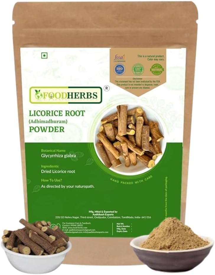 Adhimadhura.m Toz | Mulethi | Pure Licorice Root | 200g | Cough, Cold & Sore Throat | Helps in Lightens Skin Tone | Helps with Scalp Enfeksiyonları | Wellness & Health Support