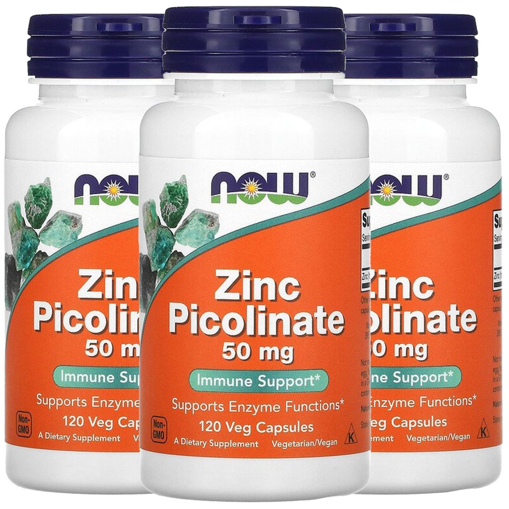 Şimdi Gıdalar çinko Picolinate, 50 mg, 120 Veg Capsules, 3 Pack