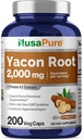 NusaPure Yacon Root Extract 2000 mg 200 Vegetarian Capsules (Extract 4:1, Non-GMO, Vegan)
