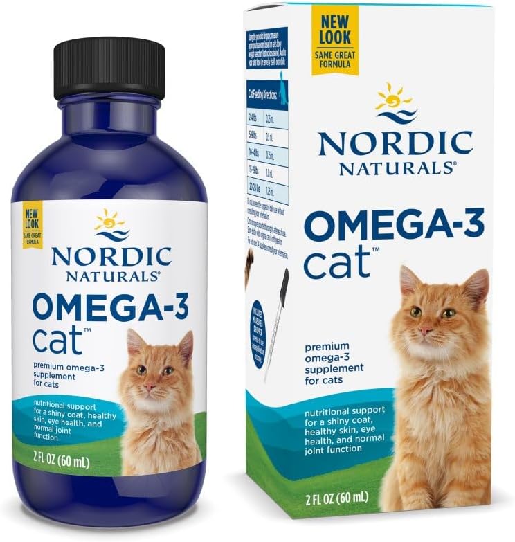 Nordic Naturals Omega-3 Cat, Unflavored - 2 oz - 304 mg Omega-3 Per One mL - DHA ile Kediler için Balık Yağı - Kalp, Cilt, Ön ve Immune Health - Non-GMO