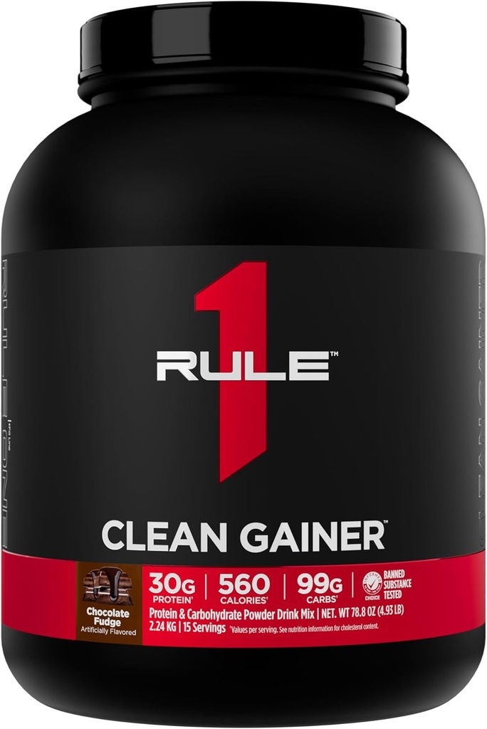 Kural 1 Clean Winer - High-Protein Lean Formula 560 Calories, 30g of Full-Spectrum protein, Over 90g Carbs, Under 6g of Fat (15 Servisler, Fudge)