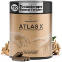 ATLAS X 10in-1 Masculinity Maximiser Supplement for Men - Energy, Strength & Vitality Capsules with Shilajit, Ashwagandha, çinko, Safed Musli, Tongkat Ali, Black Maca, Fadogia Agrestis, 2 Ay Supply
