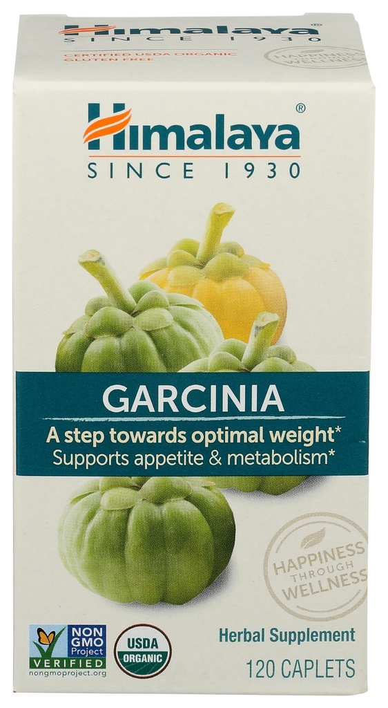 Himalaya Organik Garcinia Cambogia Herbal Supplement, Appetite Support, Lipid Metabolism, Kilo Desteği, USDA Organik, Non-GMO, Vegan, 600 mg, 120 Plant-Based Caplets