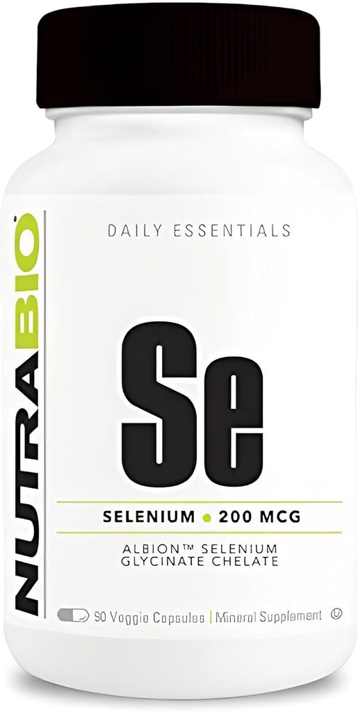 NutraBio Selenium Supplement, 200mcg - 90 Sebze Kapsülleri