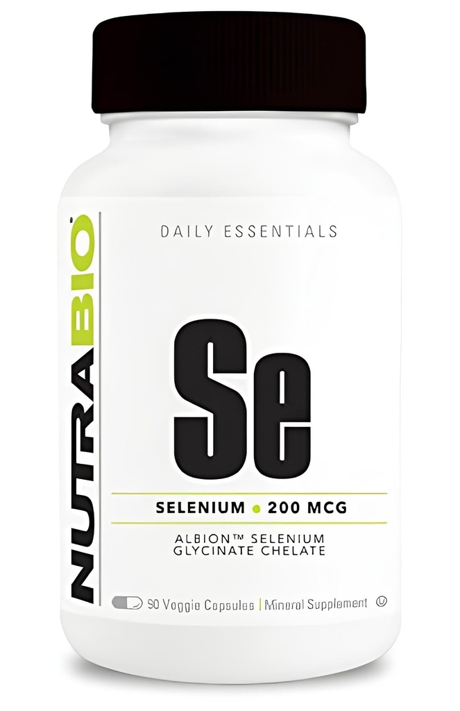 NutraBio Selenium Supplement, 200mcg - 90 Sebze Kapsülleri