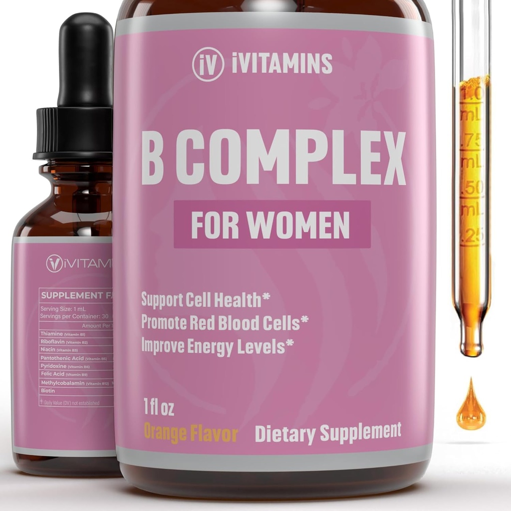 Kadınlar için B Kompleksi Vitaminleri | Beyin Fonksiyonlarını Geliştirmeye Yardım, Digestion, Enerji ve Daha Fazla | Kadınlar için B Kompleksi | B Kompleks | B Kompleks Vitaminler | B12 Kompleks | 1 fl oz