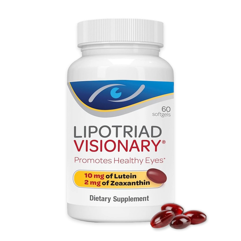 Lipotriad Visionary Eye Vitamins – 60 Capsules – Lutein ve Zeaxanthin Supplements with Other AREDS 2® Materialss to Support Eye Health