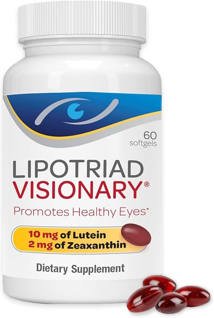 Lipotriad Visionary Eye Vitamins – 60 Capsules – Lutein ve Zeaxanthin Supplements with Other AREDS 2® Materialss to Support Eye Health