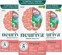 NEURIVA Original Brain Supplement for Memory, Focus & Concentration + Learning & Truth with Klinik olarak Nootropics Phosphatidylserine and Neurotors, Caffeine Free, 30 Capsules (3 Pack)