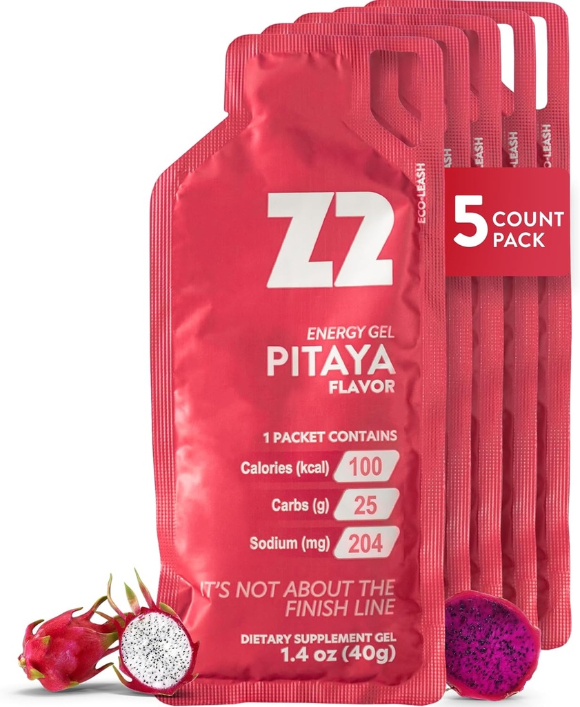 Z2 Dragon Meyve Enerji Gel Performansı - 25g Carb, 204 mg sodyum, Electrolytes, Pre & For Workout, Boosts Endurance for Run, Bisiklet, Biking, ve Spor - 5K Pack Pack