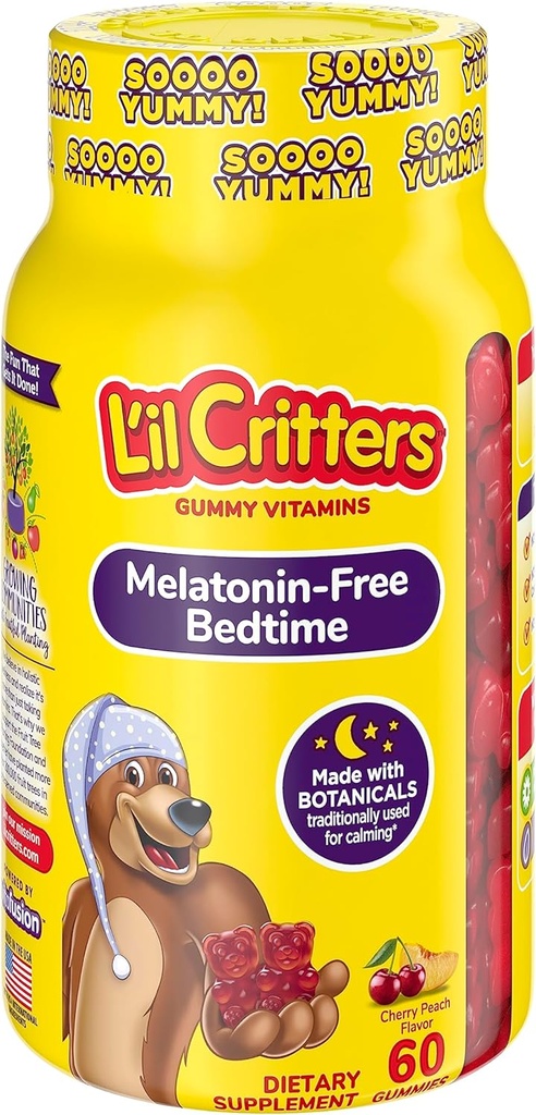 L'il Critters Melatonin-Free Bedtime Diyetary Supplement for Kids, 60 Gummies