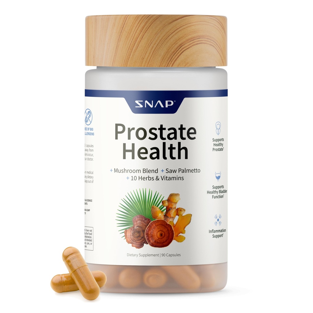 Snap Supplements Prostate Health Supplement - Supports Male Urinary Tract Health, 90 Vegetarian Capsules (30 Servings, 1 Month Supply)