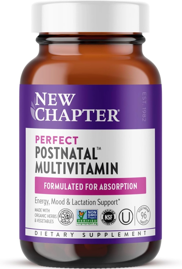 Yeni Bölüm, Postnatal Vitamins Lactation Supplement, Fermented Vitamin D3 + B Vitaminleri ile Tamamlanan, Organik Sebze ve Herbs ile Yapılmış, Non-GMO Malzemeler, 96 Count 96
