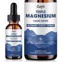 Magnezyum Glycinate Liquid Drops with Taurate & Citrate, Supplement for Sleep, Calm & Relaxation, P properties & Omega-3, High Abxia Formula, Blueberry Flavor, 2 Fl Oz Oz