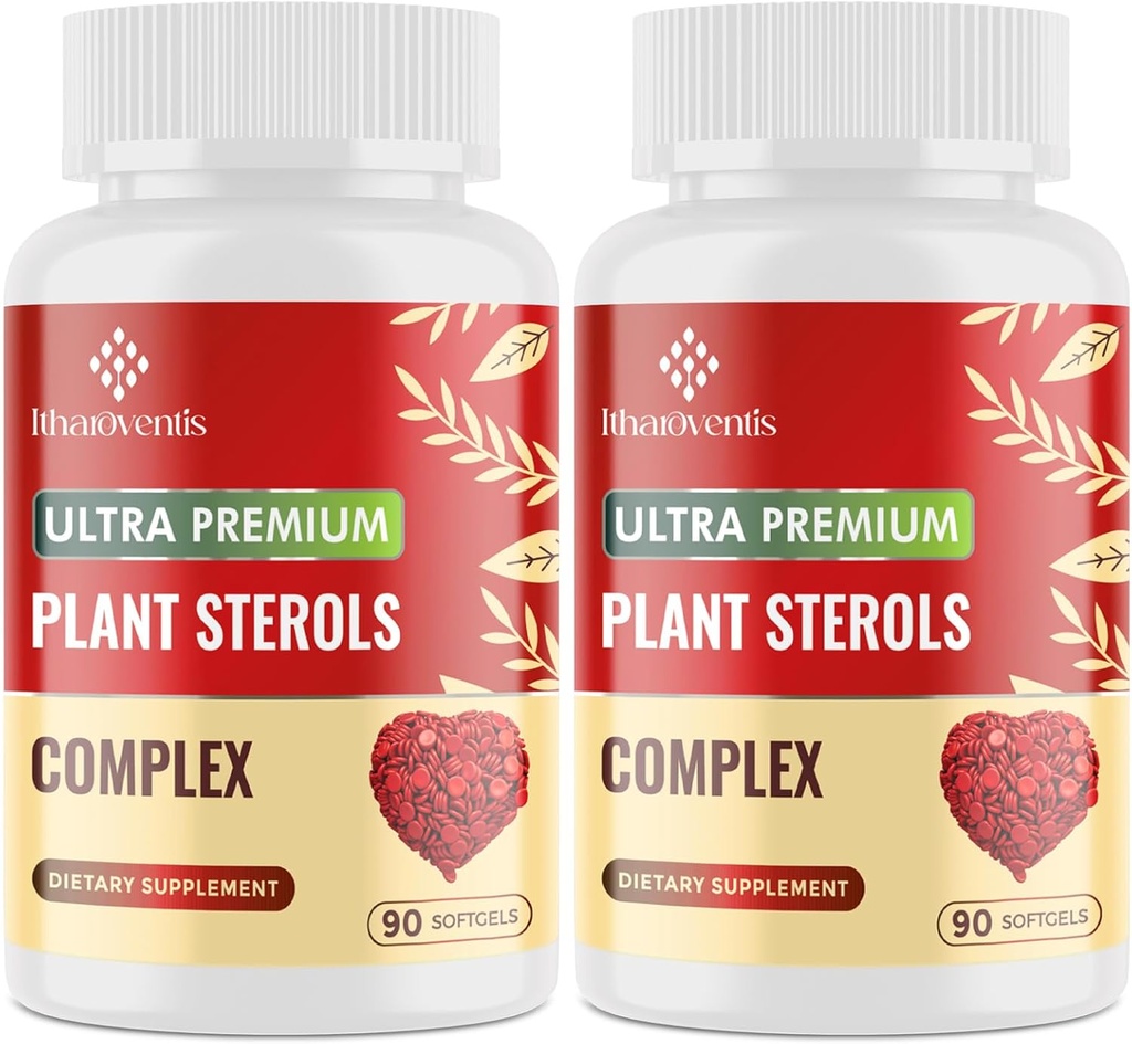 Plant Sterols ile Cholesterol Supplements, Niacin, Red Yeast Rice, Bergamot, Omega-3 & Garlic - Advenced Abpole Formula - 180 Softgels