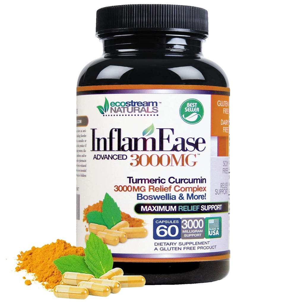 InflamEase, Day or Night Use - Gluten-Free, 60 Vegetarian Capsules (Pazar Mayıs Vary)