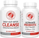 Silver Fern Gut Rehab Kit - 30 Day Supply - Cleanse Daily (1 Şişe = 120 Capsules) & Ultimate Probiyotik (1 Şişe = 60 Capsules) - Immunoglobulins & Sporte Build Probiyotiks -