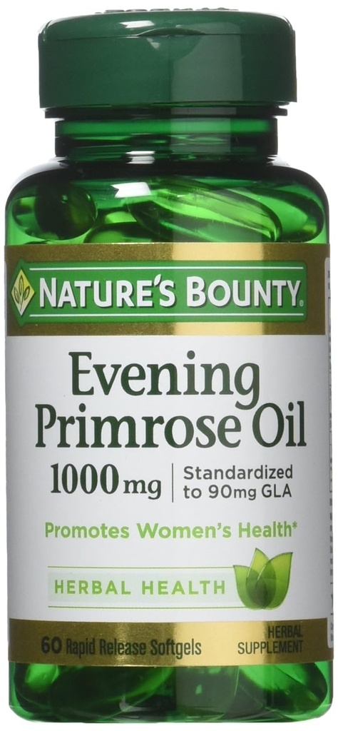 Nature's Bounty Evening Primrose Oil, 1000 mg, 180 Softgels (3 x 60 Kont Şişe)