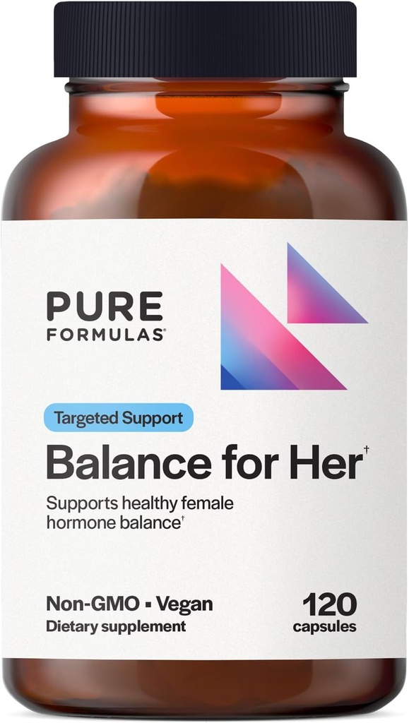 PureFormulas Ισορροπία για την - Ορμόνη Ισορροπία για τις γυναίκες - DIM, Μαύρο Cohosh, Ασβέστιο D-Glucarate, EGCg Πράσινο Τσάι Εκχύλισμα & Chaste Tree Συμπλήρωμα για Υποστήριξη Mood & Οιστρογόνο Μεταβολισμός -120 Κάψουλες