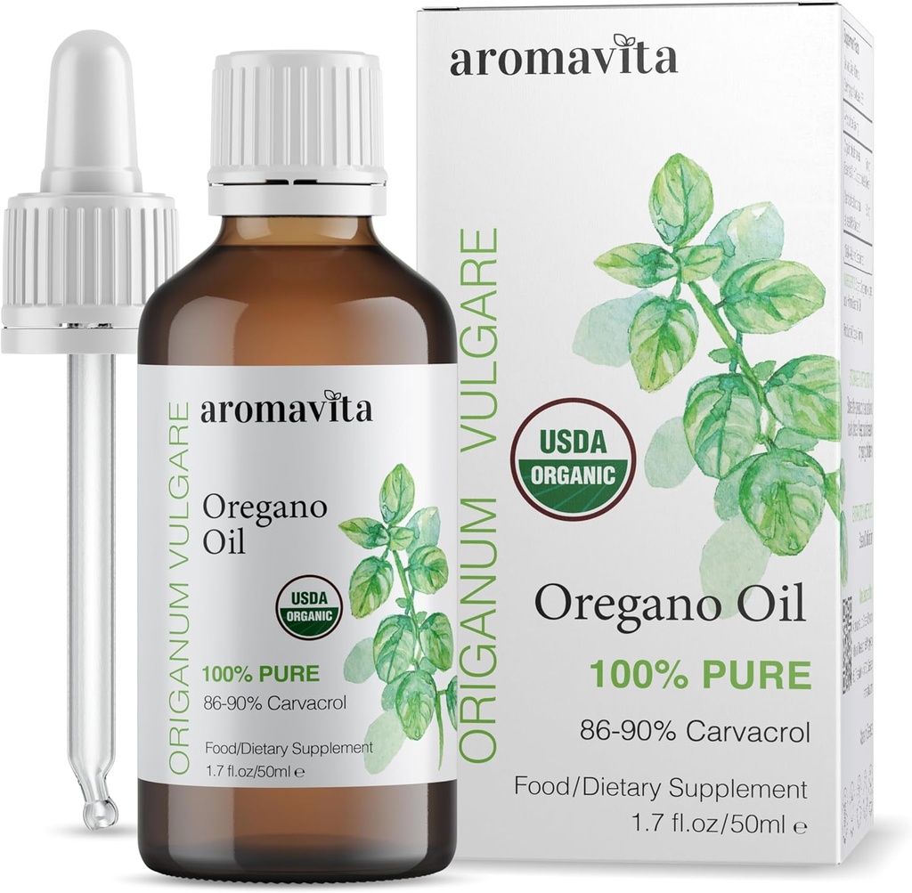 Oregano-% 100 Saf Undiled Yunan Oregano Oil with Carvacrol -% 86, Non-GMO, Ekstra Güçlü Oregano Petrol Organik Sıvı Ayaklar, 1.7 FL.OZ/50 ml
