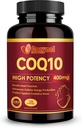 CoQ10 400 mg Omega 3 & PQ ile Softgels, Kalp Sağlığı ve Enerji Üretimi için Güçlü Antioksit, 120 Kont
